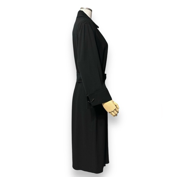 TAHARI ASL Black Collared Faux Wrap Dress with Belt - Picture 2 of 9